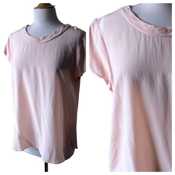 Boden Pastel Ballet Pink Short Sleeve Silk Boise Scoop Neck - Size 10 US - Picture 4 of 6